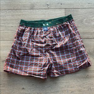 McAlson Men's Green and Red Plaid Boxers